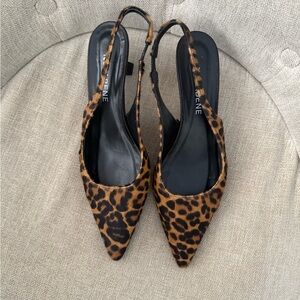 Notabene 50mm Elisa Leopard Print Slingback Pointed-Toe Heels